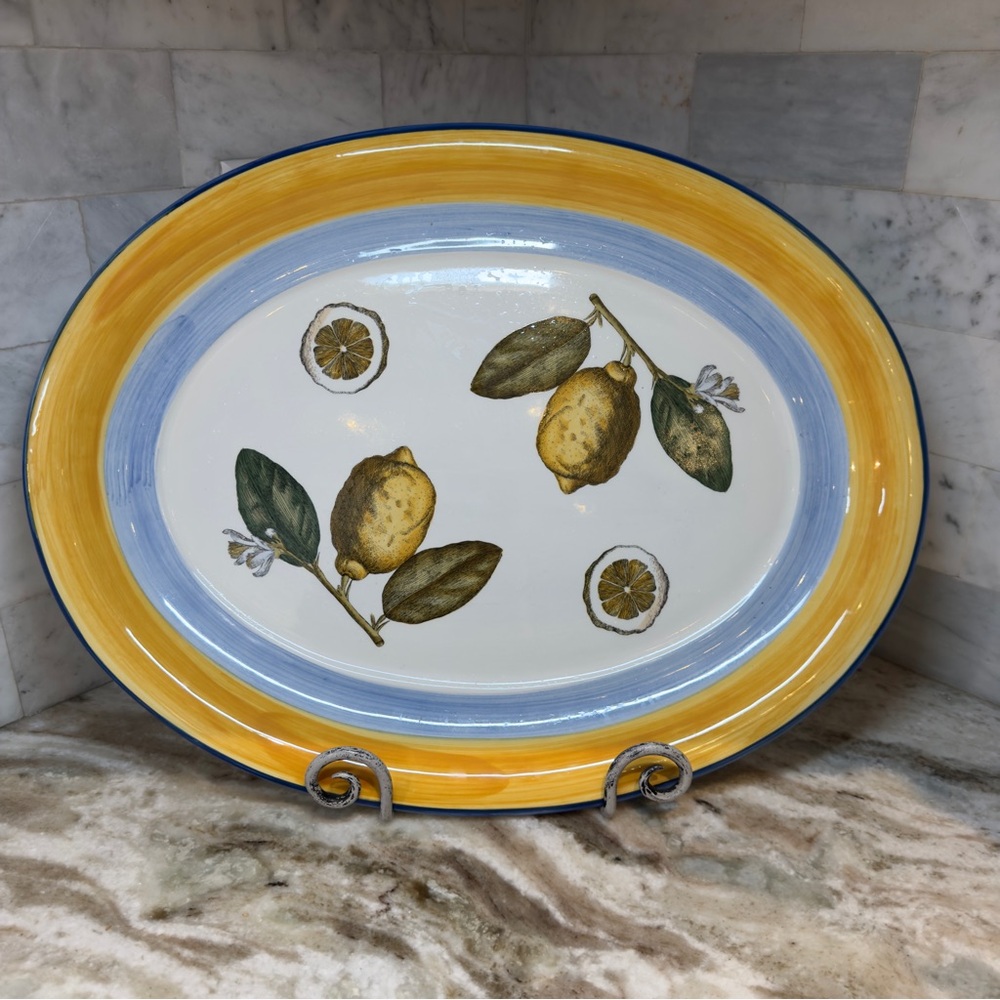 Villeroy & Boch Amarillo 19” Oval Serving Platter Summer Lemons Portugal